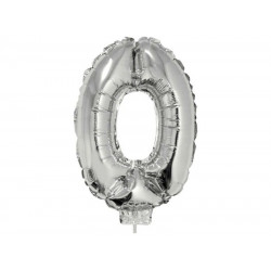 0 szám alakú fólia lufi, ezüst, 41,6 cm 84769 Lufi Funny Fashion