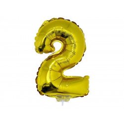 2 szám alakú fólia lufi, arany, 41,6 cm 84774 Lufi Funny Fashion