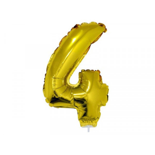 4 szám alakú fólia lufi, arany, 41,6 cm 84778