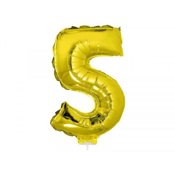 5 szám alakú fólia lufi, arany, 41,6 cm 84780