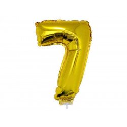 7 szám alakú fólia lufi, arany, 41,6 cm 84784 Lufi Funny Fashion