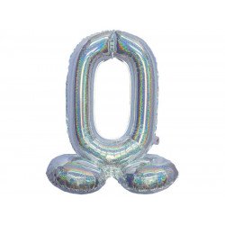 Ezüst színű hologramos lábas lufi - 0 85888 Lufi Funny Fashion