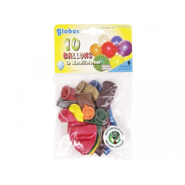 Metál színű lufi 10 darabos készlet - 29 cm