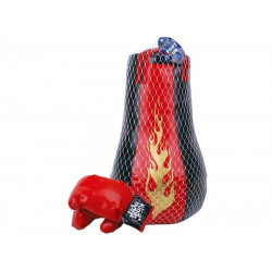 Piros-fekete boksz-szett 43 cm BB54 Bokszkesztyű, bokszzsák REGIO