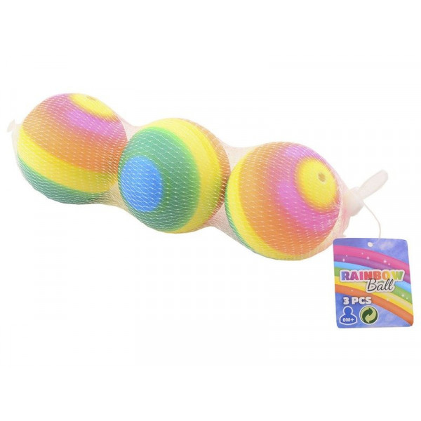 Szivárvány színű labda, 8 cm 3 db/csomag 29626