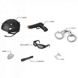 Rendőr fegyverszett zseblámpával 810301742 Katonai és rendőr készlet REGIO