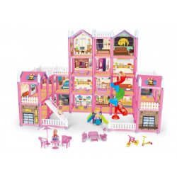 Felépíthető babaház babákkal és bútorokkal 620500 Babaház, bútorok REGIO
