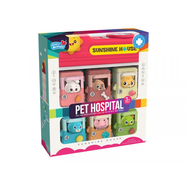 Állatkórház 4 db felhúzható állattal és 2 db plüs Állatkórház 4 db felhúzható állattal és 2 db plüs