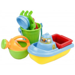 Homokozó 9 darabos készlet kishajóval Homokozó, homok REGIO