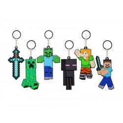 Minecraft kulcstartó 8 cm puha figurával, 6 féle Plüss kulcstartó Nincs