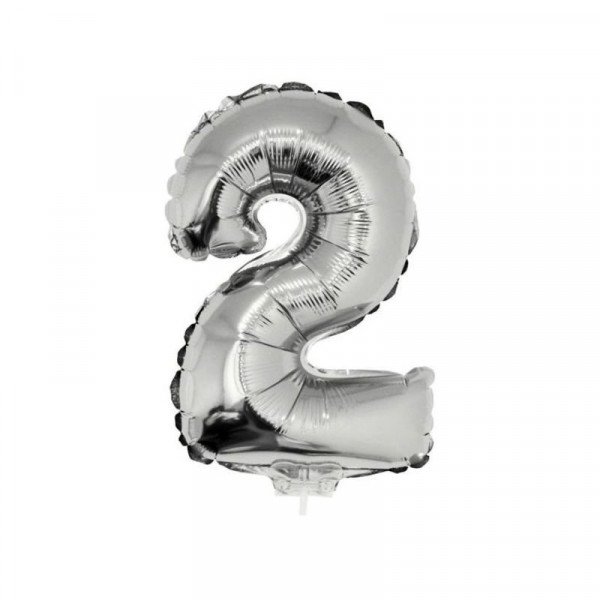 2 szám alakú fólia lufi, ezüst, 41,6 cm 84773