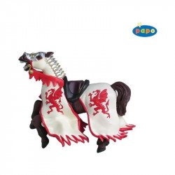 Papo piros sárkány pajzsos katonaló 39388 Mesefigura PAPO