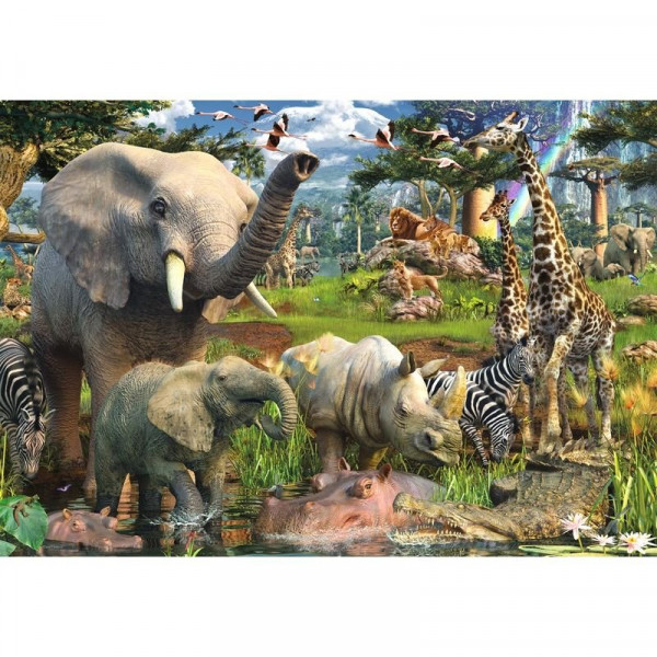 Puzzle 18000 db - Az itatónál