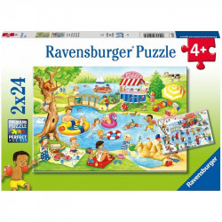 Puzzle 2x24 db Szabadidõ a tengerparton 1-99 darabos puzzle Ravensburger
