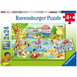 Puzzle 2x24 db Szabadidõ a tengerparton 1-99 darabos puzzle Ravensburger
