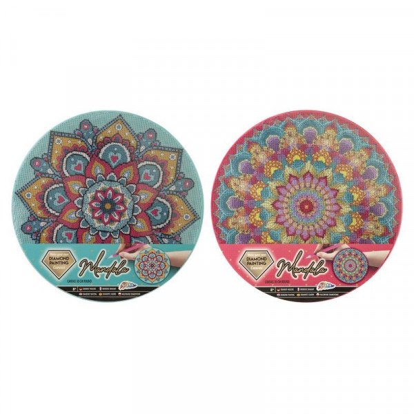 Grafix - Gyémánt festmés mandala, vászon 30 cm kör 2 ass