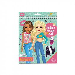 Besties - 24x20 cm divatervezõ füzet, 2 ív matrica, 2 féle színes lap, 3 sablon, 20 baba alaprajz, 2 Kreatív készlet Grafix