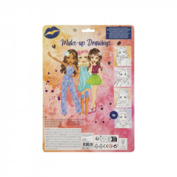 Besties - Sminktervezõ szett 4 alap lap, csillogó kövek, 4 ceruza, sminkszett Kreatív készlet Grafix