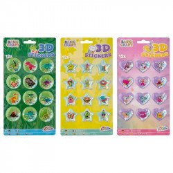 Grafix - 3D matricák csillámokkal - 12 db, 3 féle Matrica Grafix