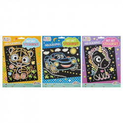 Grafix - Holografikus pöttyös matricakészlet, 3 féle - 22 x 18 cm Matrica Grafix