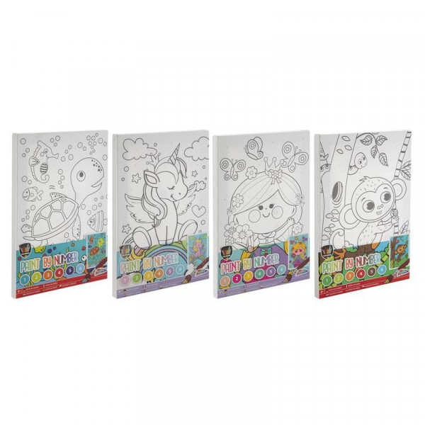 Grafix - Fess számok szerint, 4 féle - 29,7 x 19,5 cm ecsettel+ 6 festékkel