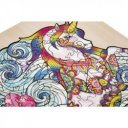 Fa puzzle Unikornis egyedi formák 130 db - keret 30 x 22 cm - FSC fa