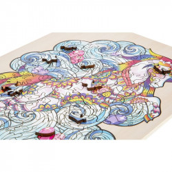 Fa puzzle Unikornis egyedi formák 130 db - keret 30 x 22 cm - FSC fa