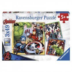 Ravensburger: Puzzle 3x49 db - Marvel hősök 100-499 darabos puzzle Ravensburger
