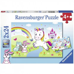 Ravensburger Csodás unikornisok 2 x 24 db puzzle 1-99 darabos puzzle Ravensburger