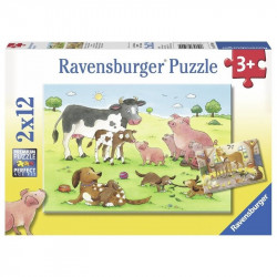Boldog állatcsaládok 2 x 12 darabos puzzle 1-99 darabos puzzle Ravensburger