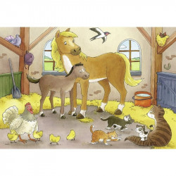 Boldog állatcsaládok 2 x 12 darabos puzzle