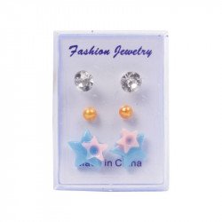 Dobozos fülbevaló 3 darabos készlet - többféle Divat, ékszer, smink Nincs