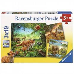 Ravensburger Puzzle 3x49 db - Az erdő lakói 100-499 darabos puzzle Ravensburger
