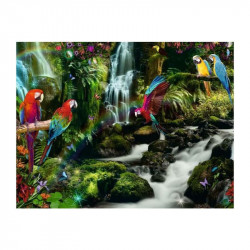 Puzzle 2000 db - Színes papgájok a dzsungelban