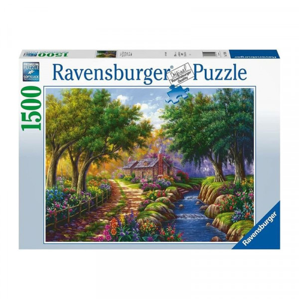 Puzzle 1500 db - Ház a folyónál