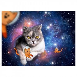 Puzzle 1500 db - Macskák az űrben 1000-2999 darabos puzzle Ravensburger