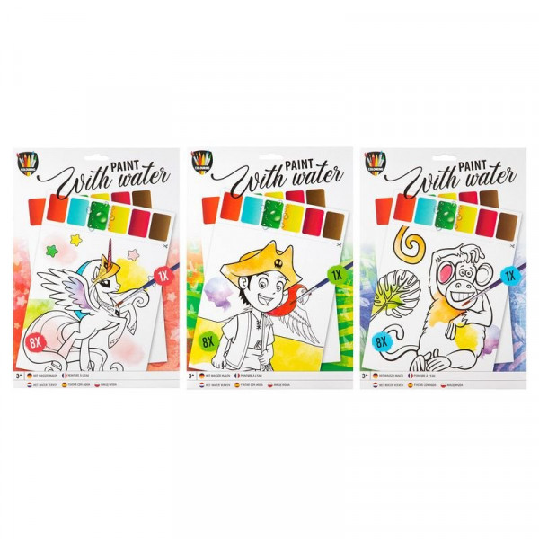 Fess vízzel, 8 lap, A4 méret, ecsettel, 3 féle