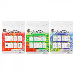 Fess vízzel, 8 lap, A4 méret, ecsettel, 3 féle