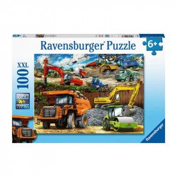 Puzzle 100 db - Járművek az építkezésen 100-499 darabos puzzle Ravensburger