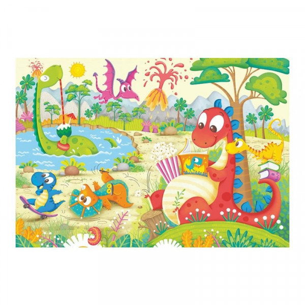 Puzzle 2x12 db - Kedvenc dínók