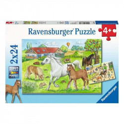Puzzle 2x24 db - Lófarm 100-499 darabos puzzle Ravensburger