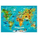 Puzzle 150 db - Állatos világtérkép