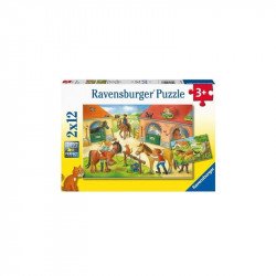 Puzzle 2x12 db - Nyaralás a lófarmon 100-499 darabos puzzle Ravensburger