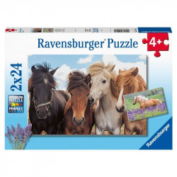 Puzzle 2x24 db - Lovak 100-499 darabos puzzle Ravensburger