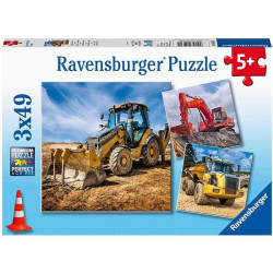 Ravensburger: Puzzle 3x49 db - Óriás munkagépek 1-99 darabos puzzle Ravensburger