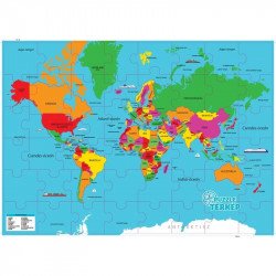 Világtérkép magyarul 82 darabos puzzle 1-99 darabos puzzle Dino