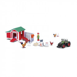 Bburago 10cm traktor + csirkeól + csirke + kerítés