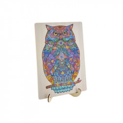 Grafix - Fa puzzle Bagoly Egyedi formák 130 db - Keret 30 x 22 cm - FSC fa