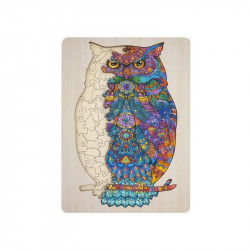 Grafix - Fa puzzle Bagoly Egyedi formák 130 db - Keret 30 x 22 cm - FSC fa