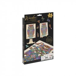 Grafix - Fa puzzle Bagoly Egyedi formák 130 db - Keret 30 x 22 cm - FSC fa 100-499 darabos puzzle Grafix